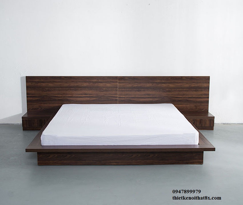  giường nhật  gỗ sồi phun màu óc chó GN-MHG071 