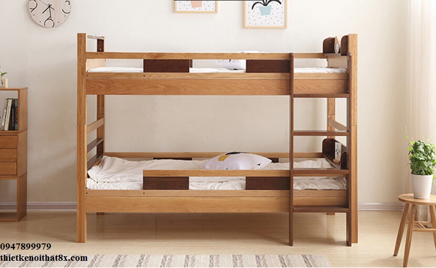  Giường tầng trẻ em gỗ sồi GN-MHG072 