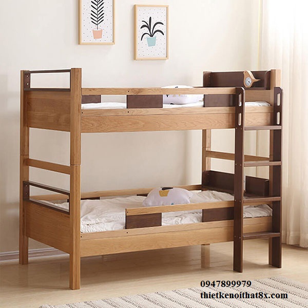  Giường tầng trẻ em gỗ sồi GN-MHG072 
