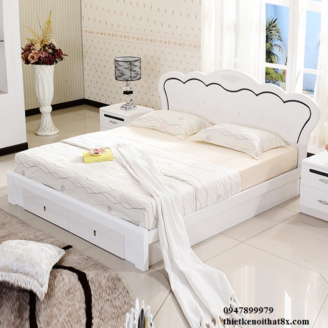  giường ngủ cho bé gái giường gỗ MDF malaysia GN-MHG078 