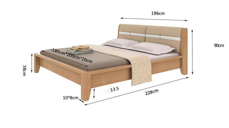  Giường ngủ gỗ tự nhiên bọc da kiểu dáng hiện đại GN-MHG077 