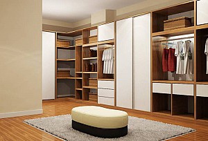 Tủ áo gỗ MDF malaysia dán veneer kết hợp sơn PU trắng mã TA-MHG008