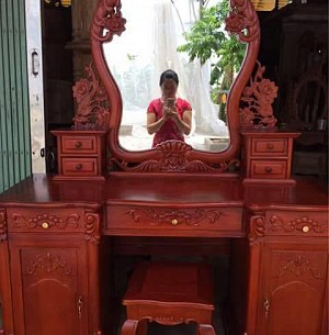 BÀN TRANG ĐIỂM GỖ GỤ BÀN 80