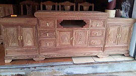 KỆ LỒI GIỮA GỖ HƯƠNG VÂN 2M2, 2M4