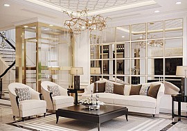 Thiết kế nội thất phòng khách + phòng bếp biệt thự Bắc Ninh