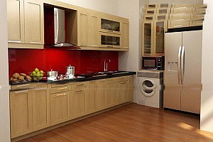 Tủ bếp cao cấp gỗ sồi nga mã BT 08