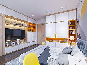 Thiết kế phòng ngủ kèm phòng làm việc