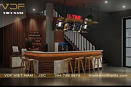 Thiết kế nội thất quán cafe xanh mang phong cách hiện đại