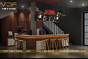 Thiết kế nội thất quán cafe xanh mang phong cách hiện đại