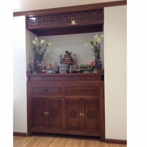 Tủ thờ cho chung cư, nhà có không gian phòng thờ nhỏ thiết kế hiện đại mã TT-MHG009