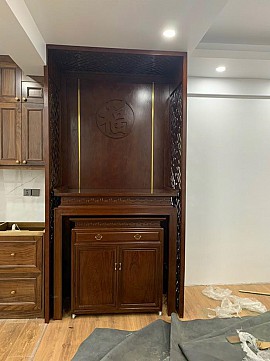 Combo bàn thờ + vách đục cnc