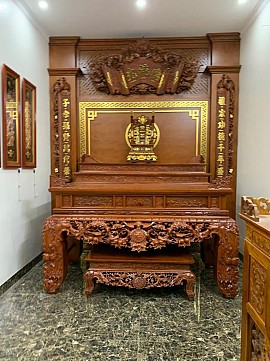 Combo phòng thờ án gian kết hợp hoành phi câu đối