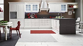 Tủ bếp gỗ tần bì màu trắng hình chữ L mã BT11