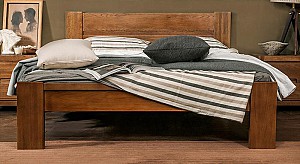 Giường gỗ sồi phun màu hạt dẻ thiết kế hiện đại, đơn giản GN-MHG082