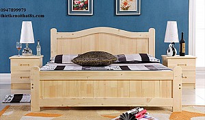 Giường ngủ gỗ tự nhiên phong cách bắc âu GN-MHG080