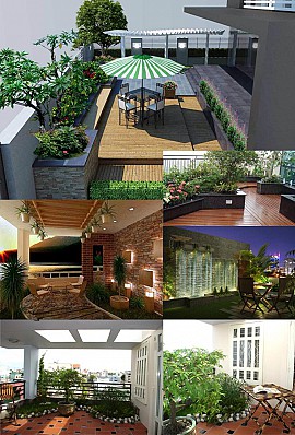 Thiết kế tiểu cảnh ban công đẹp, sân thượng, chung cư, nhà phố