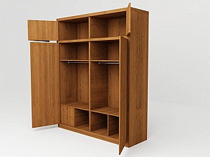 Tủ áo gỗ MDF malaysia dán veneer sồi  mã TA-MHG022