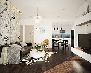 Thiết kế nội thất chung cư Ecogreen City 80m2 2 phòng ngủ