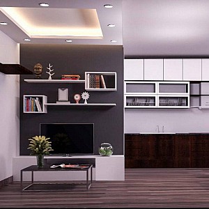 Thiết Kế Căn Hộ Chung Cư HH4A Linh Đàm 45m2