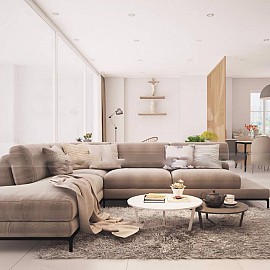 Thiết Kế Phòng Khách Phòng Bếp - Khu Dân Cư Vạn Phúc Riverside Tp HCM