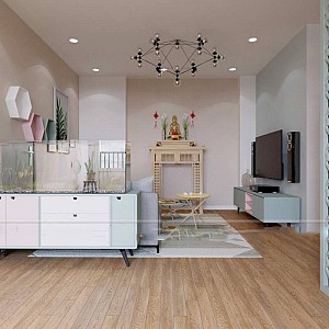 Thiết Kế Căn Hộ Chung Cư Thạch Bàn CT1A 90m2