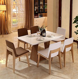 Bàn ăn gỗ sồi nga thiết kệ độc đáo lạ mắt BA-MHG019