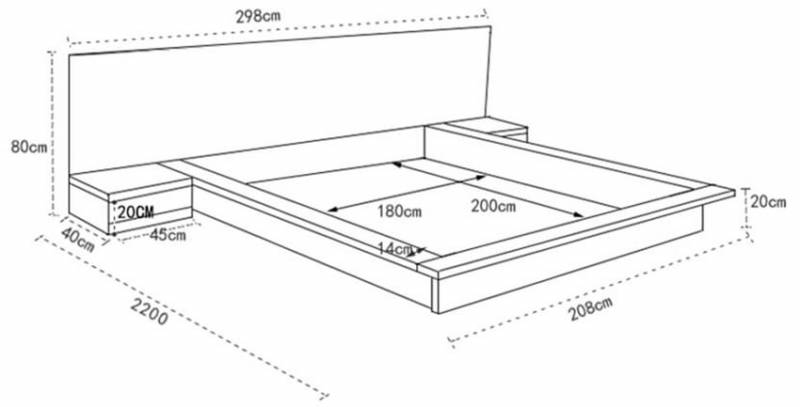  giường nhật  gỗ sồi phun màu óc chó GN-MHG071 