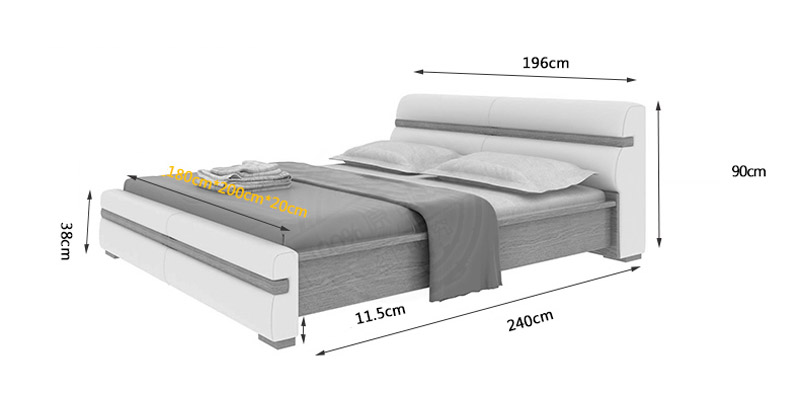  Giường gỗ bọc da phong cách châu âu GN-MHG076 