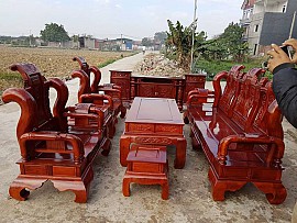 BỘ BÀN GHẾ GIÁ RẺ TẦN THỦY HOÀNG GỖ XÀ CỪ CỘT 12