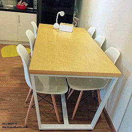 Bàn ăn chân sắt theo thiết kế mã BA-MHG014