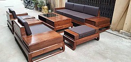 Bộ phòng khách gỗ sồi phun màu gỗ óc chó